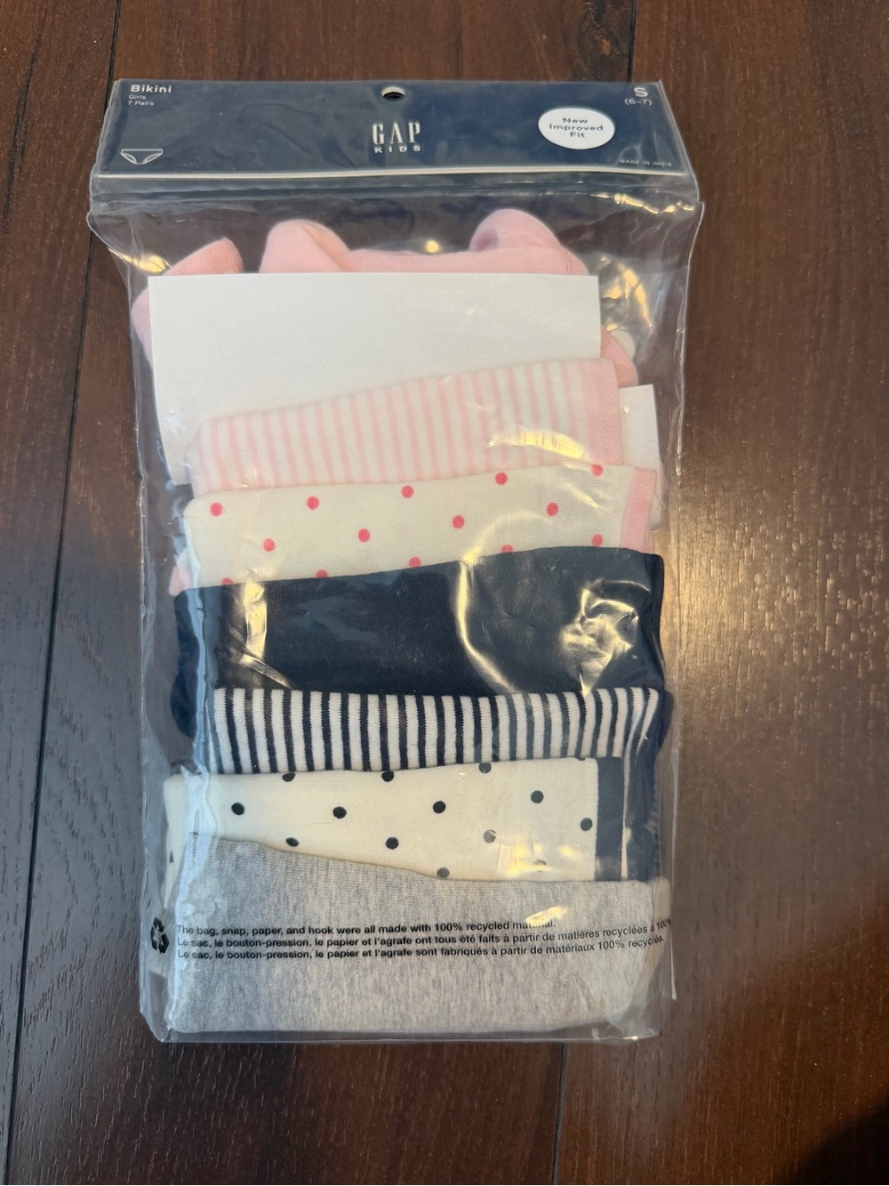 New GAP Kids Girls 7-Pair Bikini Underwear Pack Size Small 6/7 Pastels